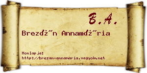 Brezán Annamária névjegykártya